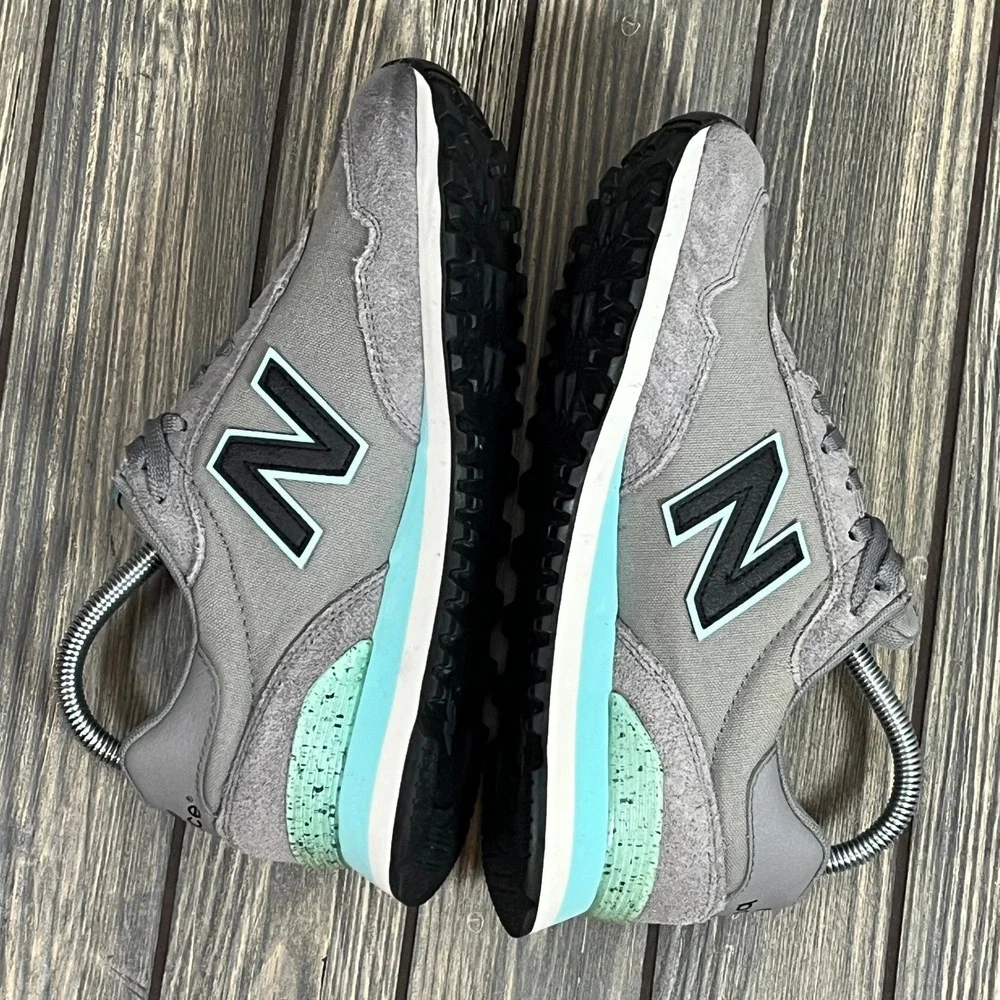 New Balance Sneakers Women 8 Gray Teal Suede Mesh‎ Retro Running Shoes WL515NBD